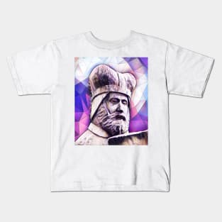 Geoffrey of Monmouth Pink Portrait | Geoffrey of Monmouth Artwork 8 Kids T-Shirt